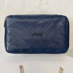 Missoni Delta Exclusive Navy‎ Blue Cosmetic Travel Bag Organizer Zip Pouch